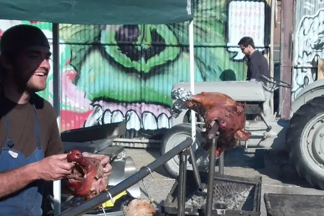Goodbey Sunday pig roast at Crown Vic